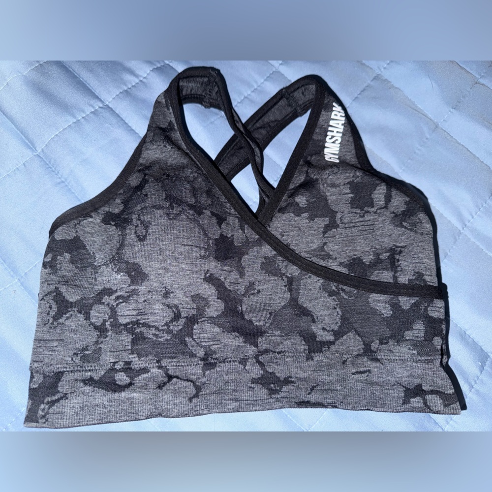 Gymshark Black and Gray Athletic Bra